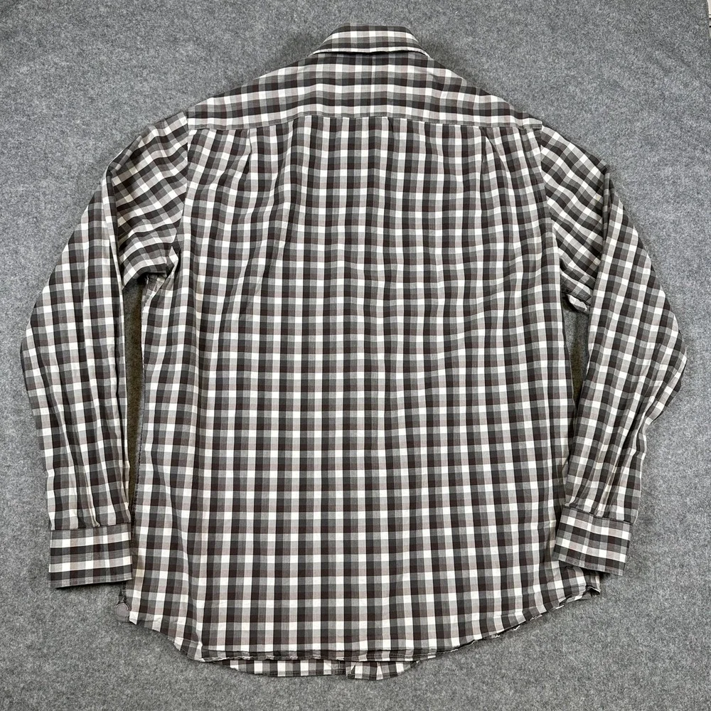 Todd Snyder Shirt Mens Medium Gray Brown Check Plaid Button Down Long Sleeve